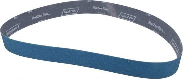 Norton - 2" Wide x 48" OAL, 60 Grit, Zirconia Alumina Abrasive Belt - Zirconia Alumina, Medium, Coated, Y Weighted Cloth Backing, Dry, Series R821 - Makers Industrial Supply