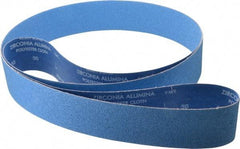 Norton - 3" Wide x 132" OAL, 50 Grit, Zirconia Alumina Abrasive Belt - Zirconia Alumina, Coarse, Coated, Y Weighted Cloth Backing, Series R824 - Makers Industrial Supply