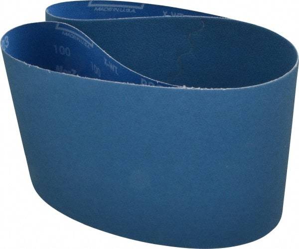 Norton - 6" Wide x 48" OAL, 100 Grit, Zirconia Alumina Abrasive Belt - Zirconia Alumina, Fine, Coated, X Weighted Cloth Backing, Series R823 - Makers Industrial Supply