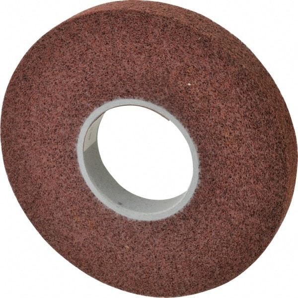 3M - 8" Diam, 1" Face Width, 3" Center Hole, Medium Grade, Aluminum Oxide Deburring Wheel - Convolute, Hard Density 6 Grade, 4,500 RPM - Makers Industrial Supply