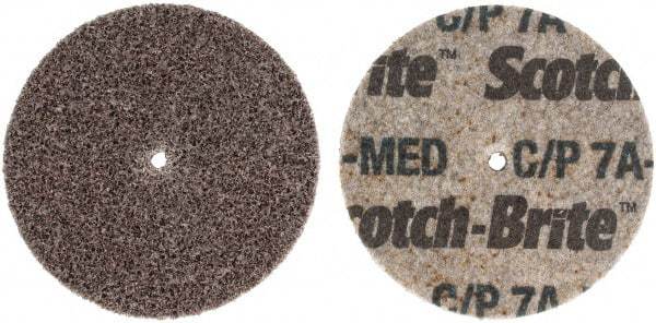 3M - 2" Diam, 1/8" Face Width, 1/8" Center Hole, Medium Grade, Aluminum Oxide Deburring Wheel - Unitized, Hard Density 7 Grade, 22,100 RPM - Makers Industrial Supply