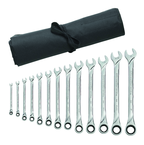 13 Piece - XL Series Combo Ratcheting Set - SAE - Roll - Makers Industrial Supply