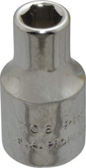 Proto - 3/16", 1/4" Drive, Standard Hand Socket - 6 Points, 7/8" OAL, Chrome Finish - Makers Industrial Supply