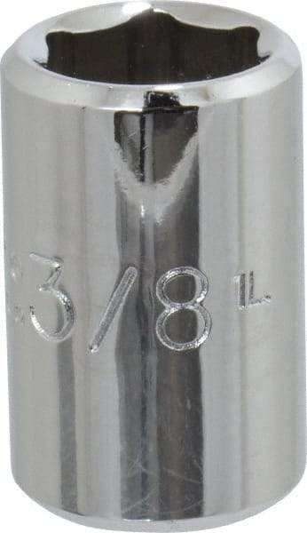 Proto - 3/8", 1/4" Drive, Standard Hand Socket - 6 Points, 7/8" OAL, Chrome Finish - Makers Industrial Supply