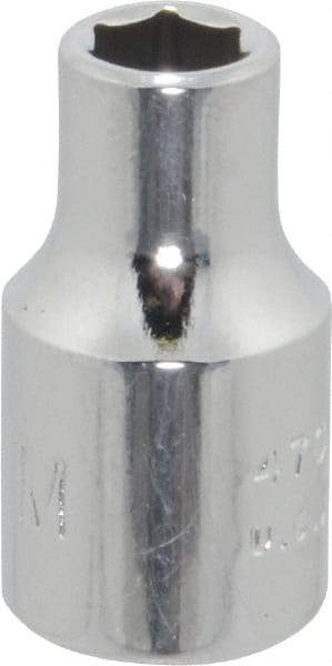 Proto - 1/4" Drive, Standard Hand Socket - 6 Points, 7/8" OAL, Chrome Finish - Makers Industrial Supply