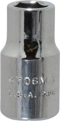 Proto - 1/4" Drive, Standard Hand Socket - 6 Points, 7/8" OAL, Chrome Finish - Makers Industrial Supply