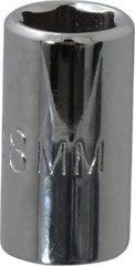 Proto - 1/4" Drive, Standard Hand Socket - 6 Points, 7/8" OAL, Chrome Vanadium, Chrome Finish - Makers Industrial Supply