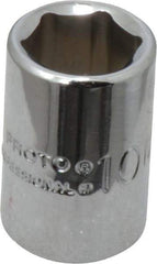 Proto - 1/4" Drive, Standard Hand Socket - 6 Points, 7/8" OAL, Chrome Vanadium, Chrome Finish - Makers Industrial Supply