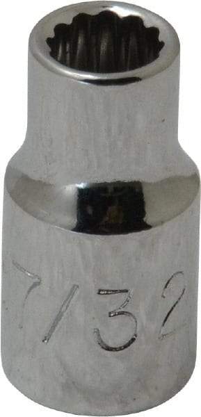 Proto - 7/32", 1/4" Drive, Standard Hand Socket - 12 Points, 7/8" OAL, Chrome Finish - Makers Industrial Supply