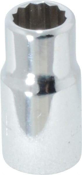 Proto - 1/4", 1/4" Drive, Standard Hand Socket - 12 Points, 7/8" OAL, Chrome Finish - Makers Industrial Supply