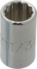 Proto - 11/32", 1/4" Drive, Standard Hand Socket - 12 Points, 7/8" OAL, Chrome Finish - Makers Industrial Supply