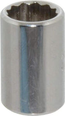 Proto - 3/8", 1/4" Drive, Standard Hand Socket - 12 Points, 7/8" OAL, Chrome Finish - Makers Industrial Supply