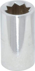 Proto - 1/4", 1/4" Drive, Standard Hand Socket - 8 Points, 7/8" OAL, Chrome Finish - Makers Industrial Supply