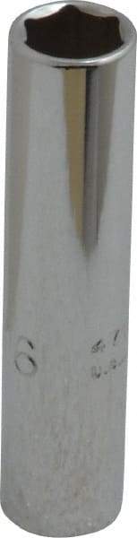 Proto - 5/16", 1/4" Drive, Deep Hand Socket - 6 Points, 2" OAL, Chrome Vanadium, Chrome Finish - Makers Industrial Supply