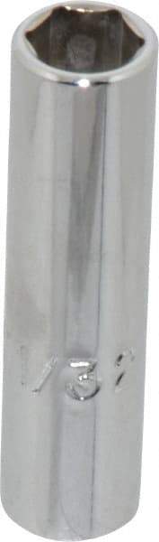 Proto - 11/32", 1/4" Drive, Deep Hand Socket - 12 Points, 2" OAL, Chrome Finish - Makers Industrial Supply