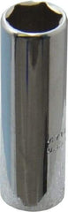 Proto - 7/16", 1/4" Drive, Deep Hand Socket - 6 Points, 2" OAL, Chrome Finish - Makers Industrial Supply