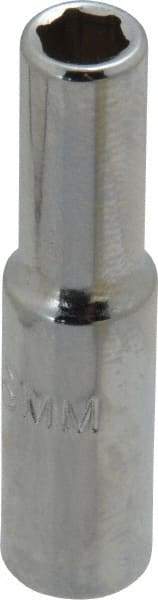 Proto - 1/4" Drive, Deep Hand Socket - 6 Points, 1-15/16" OAL, Chrome Finish - Makers Industrial Supply