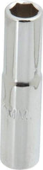 Proto - 1/4" Drive, Deep Hand Socket - 6 Points, 1-15/16" OAL, Chrome Finish - Makers Industrial Supply