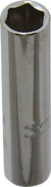 Proto - 1/4" Drive, Deep Hand Socket - 6 Points, 1-15/16" OAL, Chrome Finish - Makers Industrial Supply