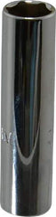 Proto - 1/4" Drive, Deep Hand Socket - 6 Points, 1-15/16" OAL, Chrome Finish - Makers Industrial Supply