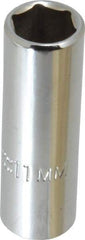 Proto - 1/4" Drive, Deep Hand Socket - 6 Points, 1-15/16" OAL, Chrome Finish - Makers Industrial Supply