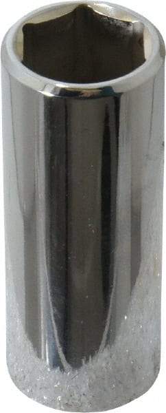 Proto - 1/4" Drive, Deep Hand Socket - 6 Points, 1-15/16" OAL, Chrome Vanadium, Chrome Finish - Makers Industrial Supply