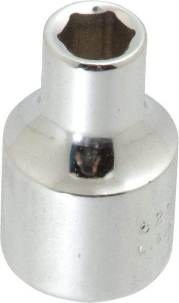 Proto - 1/4", 3/8" Drive, Standard Hand Socket - 6 Points, 1-3/32" OAL, Chrome Finish - Makers Industrial Supply