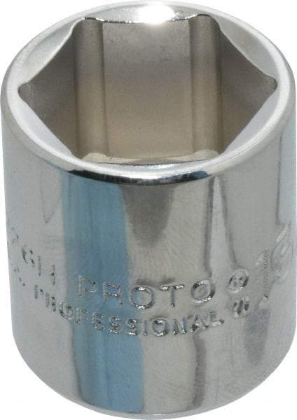 Proto - 13/16", 3/8" Drive, Standard Hand Socket - 6 Points, 1-3/16" OAL, Chrome Finish - Makers Industrial Supply