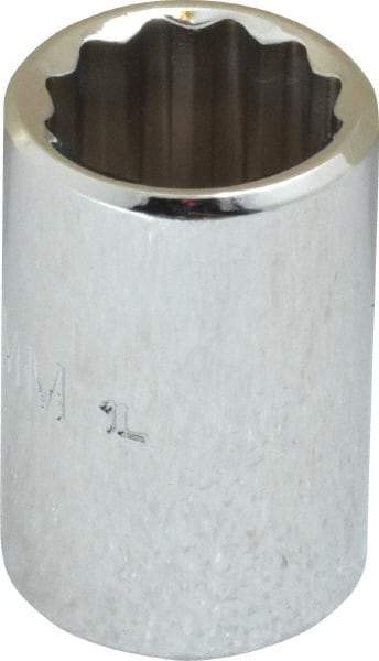 Proto - 3/8" Drive, Standard Hand Socket - 12 Points, 1-1/8" OAL, Chrome Finish - Makers Industrial Supply