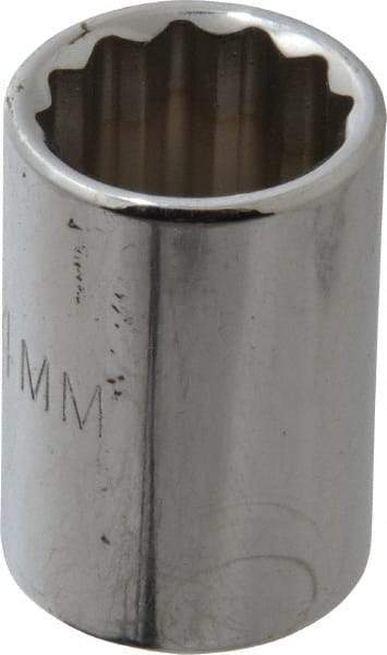 Proto - 3/8" Drive, Standard Hand Socket - 12 Points, 1-1/8" OAL, Chrome Finish - Makers Industrial Supply