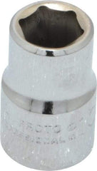 Proto - 3/8" Drive, Standard Hand Socket - 6 Points, 1-3/32" OAL, Chrome Finish - Makers Industrial Supply