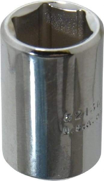 Proto - 3/8" Drive, Standard Hand Socket - 6 Points, 1-1/8" OAL, Chrome Vanadium, Chrome Finish - Makers Industrial Supply