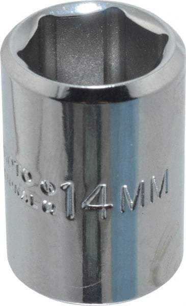 Proto - 3/8" Drive, Standard Hand Socket - 6 Points, 1-1/8" OAL, Chrome Finish - Makers Industrial Supply