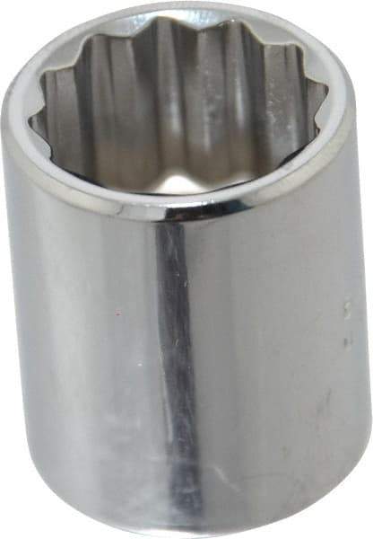 Proto - 3/8" Drive, Standard Hand Socket - 6 Points, 1-1/8" OAL, Chrome Vanadium, Chrome Finish - Makers Industrial Supply