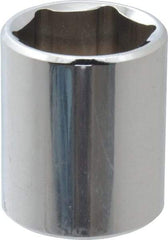 Proto - 3/8" Drive, Standard Hand Socket - 6 Points, 1-3/16" OAL, Chrome Vanadium, Chrome Finish - Makers Industrial Supply