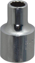 Proto - 1/4", 3/8" Drive, Standard Hand Socket - 12 Points, 1-3/32" OAL, Chrome Finish - Makers Industrial Supply