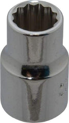 Proto - 3/8", 3/8" Drive, Standard Hand Socket - 12 Points, 1-3/32" OAL, Chrome Finish - Makers Industrial Supply