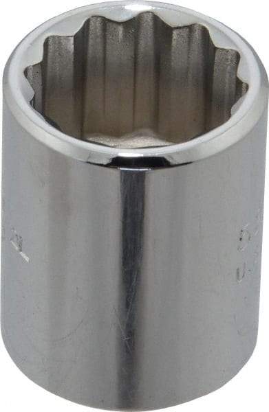 Proto - 5/8", 3/8" Drive, Standard Hand Socket - 12 Points, 1-1/8" OAL, Chrome Finish - Makers Industrial Supply