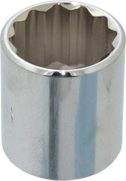 Proto - 7/8", 3/8" Drive, Standard Hand Socket - 12 Points, 1-5/16" OAL, Chrome Finish - Makers Industrial Supply