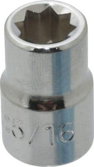 Proto - 5/16", 3/8" Drive, Standard Hand Socket - 8 Points, 1-5/64" OAL, Chrome Finish - Makers Industrial Supply