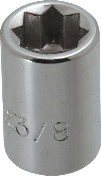 Proto - 3/8", 3/8" Drive, Standard Hand Socket - 8 Points, 1-5/64" OAL, Chrome Finish - Makers Industrial Supply