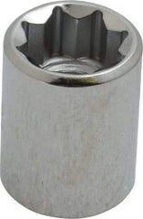 Proto - 1/2", 3/8" Drive, Standard Hand Socket - 8 Points, 1-1/8" OAL, Chrome Finish - Makers Industrial Supply