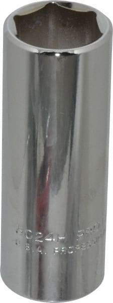 Proto - 3/4", 3/8" Drive, Deep Hand Socket - 6 Points, 2-3/4" OAL, Chrome Vanadium, Chrome Finish - Makers Industrial Supply