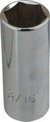 Proto - 13/16", 3/8" Drive, Deep Hand Socket - 6 Points, 2-3/4" OAL, Chrome Finish - Makers Industrial Supply