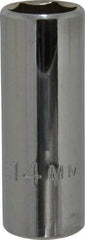 Proto - 3/8" Drive, Deep Hand Socket - 6 Points, 2-1/8" OAL, Chrome Vanadium, Chrome Finish - Makers Industrial Supply