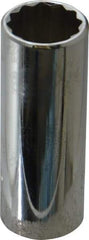 Proto - 3/4", 3/8" Drive, Deep Hand Socket - 12 Points, 2-3/4" OAL, Chrome Finish - Makers Industrial Supply