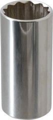 Proto - 1", 3/8" Drive, Deep Hand Socket - 12 Points, 2-3/4" OAL, Chrome Finish - Makers Industrial Supply