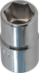 Proto - 9/16", 1/2" Drive, Standard Hand Socket - 6 Points, 1-1/2" OAL, Chrome Finish - Makers Industrial Supply