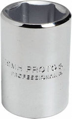 Proto - 15/16", 1/2" Drive, Standard Hand Socket - 6 Points, 1-9/16" OAL, Chrome Finish - Makers Industrial Supply