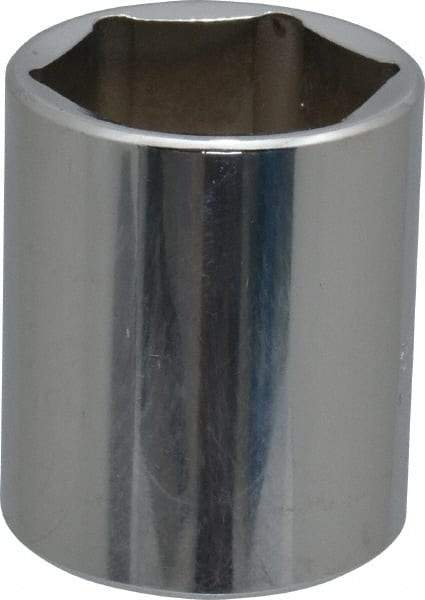 Proto - 1-1/8", 1/2" Drive, Standard Hand Socket - 6 Points, 1-3/4" OAL, Chrome Finish - Makers Industrial Supply